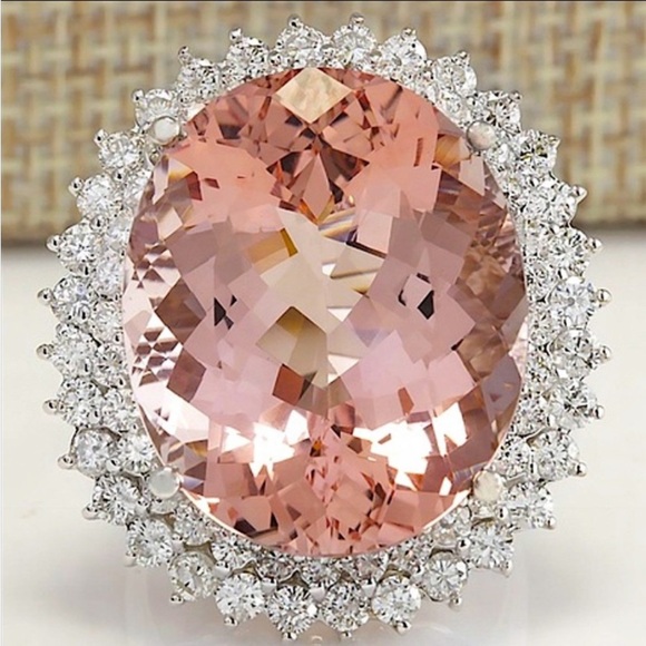 Sterling silver morganite ring - Picture 1 of 7